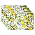 CounterArt Watercolor Lemons 4 Pack Reversible Flexible Plastic Tabletop Placemats