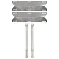 2-Pack BBQ Gas Grill Tube Burner & Heat Shield Plate Tent Replacement Parts for Charmglow 720-0578 - Compatible Barbeque Stainless Steel Pipe Burners & Flame Tamer, Guard, Deflector, Flavorizer Bar