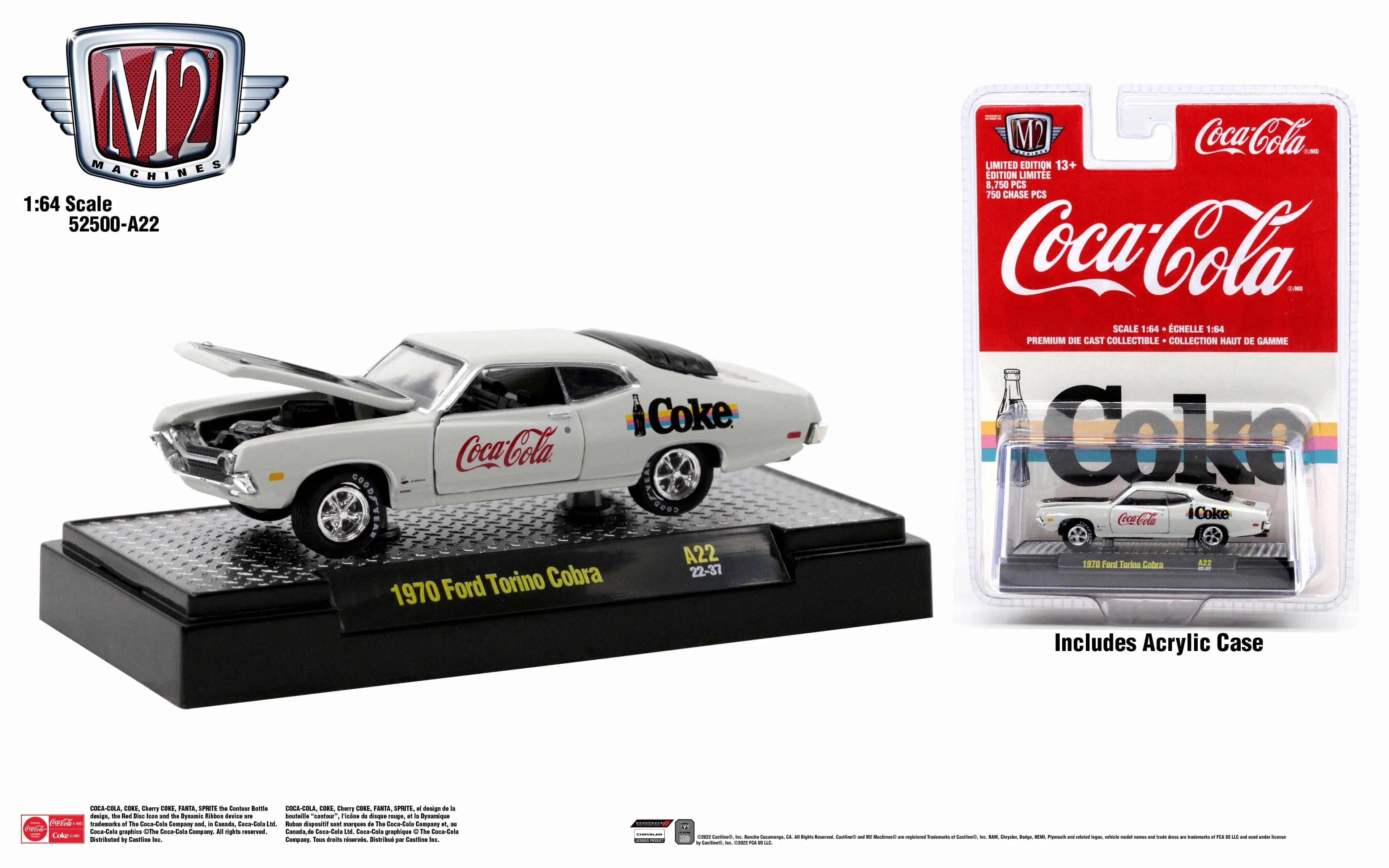 M2 Machines Coca-Cola Release A22 1970 Ford Torino Cobra