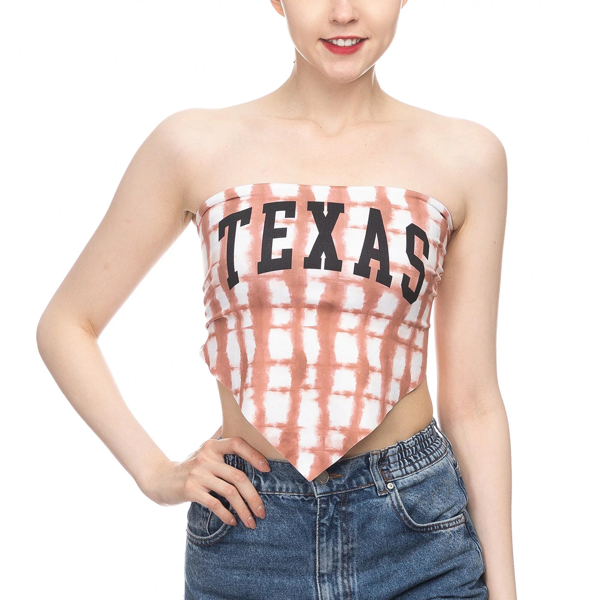 Women's ZooZatz Texas Orange Texas Longhorns Strapless Tie Back Top