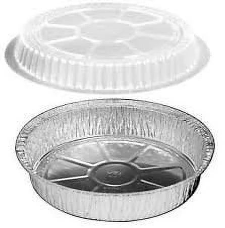 Mr Miracle 9 inch Round Foil Pans with Clear Plastic Lids. Pack of 40 Sets