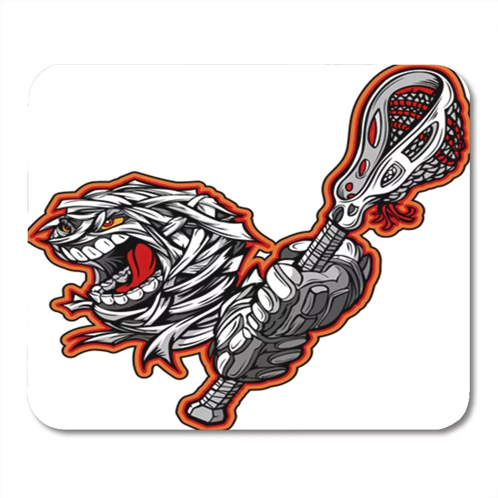 KDAGR Cartoon of Scary Screaming Halloween Monster Mummy Head with Lacrosse Stick Mousepad Mouse Pad Mouse Mat 9x10 inch