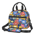 DouZhe Lunch Bags for Women and Men, Funny Cute Monsters Cartoon Prints Reusable Portable Insulated Cooler Waterproof Lunch Tote Bag for Travel Work Picnic