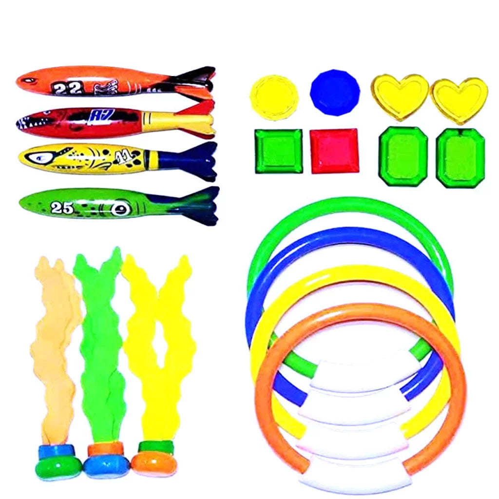 Cieken Underwater Swimming Diving Pool Toy Rings Diving Sticks and with Gift Set Bundle