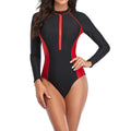 WEAIXIMIUNG Swimsuit Top Long Sleeve Rash Guard Sun Swim Top Swim Shirts for Swimming Hiking Surfing Floral Printed Zip Front Swimsuit Surfing Red S