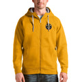 Men's Antigua Gold Denver Nuggets Logo Victory Full-Zip Hoodie