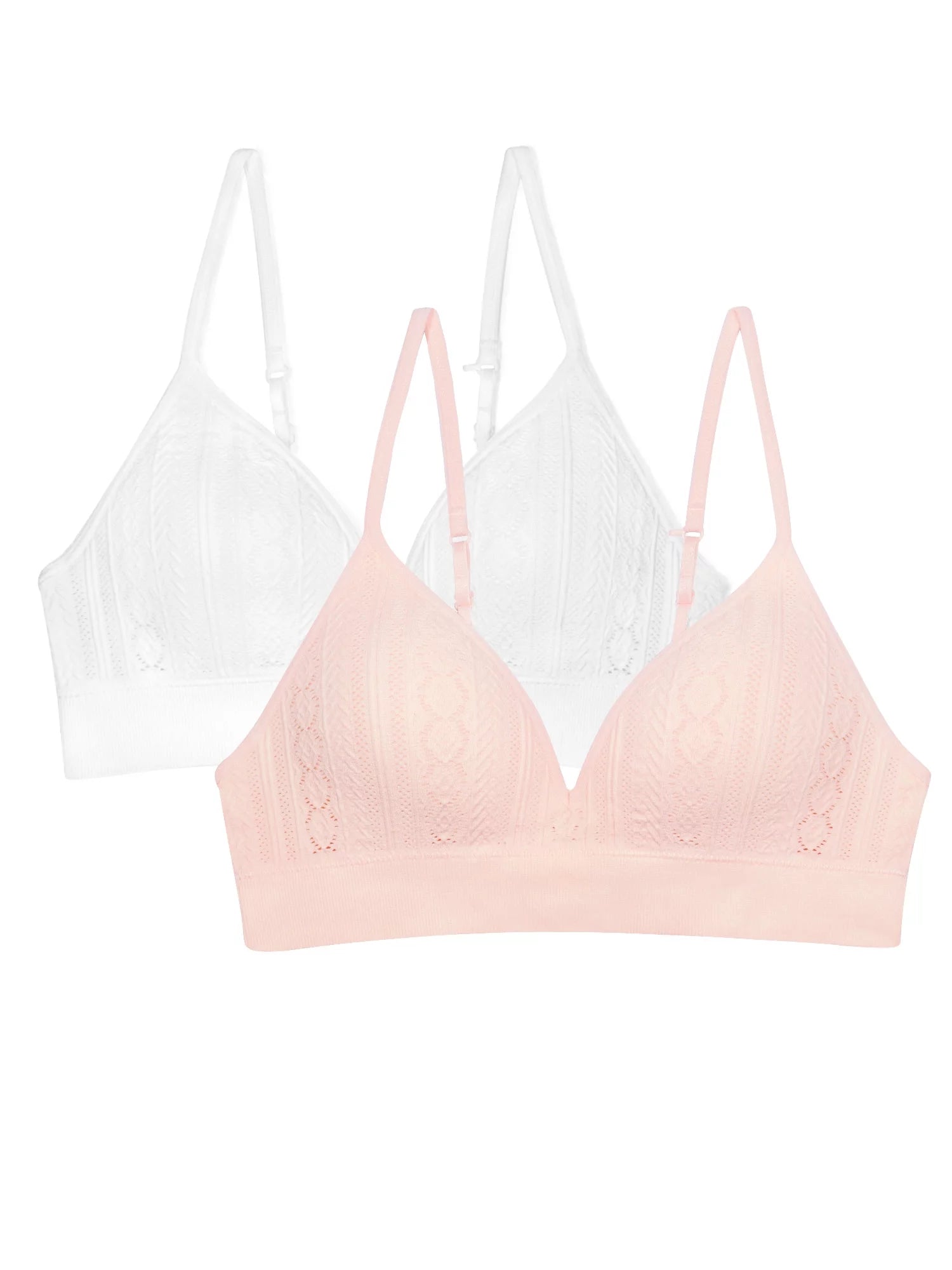 Wonder Nation Girls Seamless Longline Bras, 2-Pack, Sizes 30A-38A