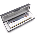 Swan 2-in-1 Dual-sided Tremolo Harmonica Mouth Organ Dural Key of C&G 24 Double Holes Reed Wind Instrument with Padded Box Cleaning Cloth