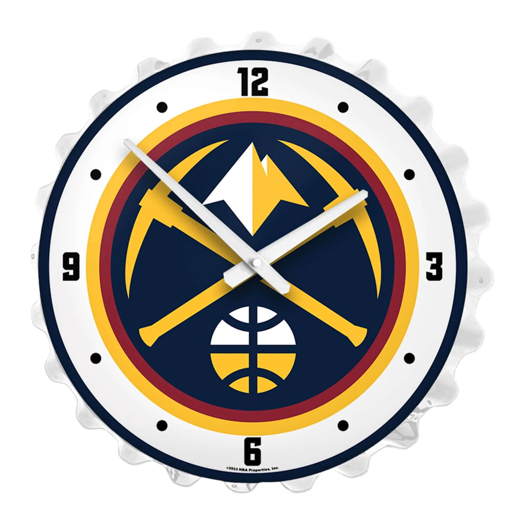 Denver Nuggets 18.5 Bottle Cap Lighted Wall Clock