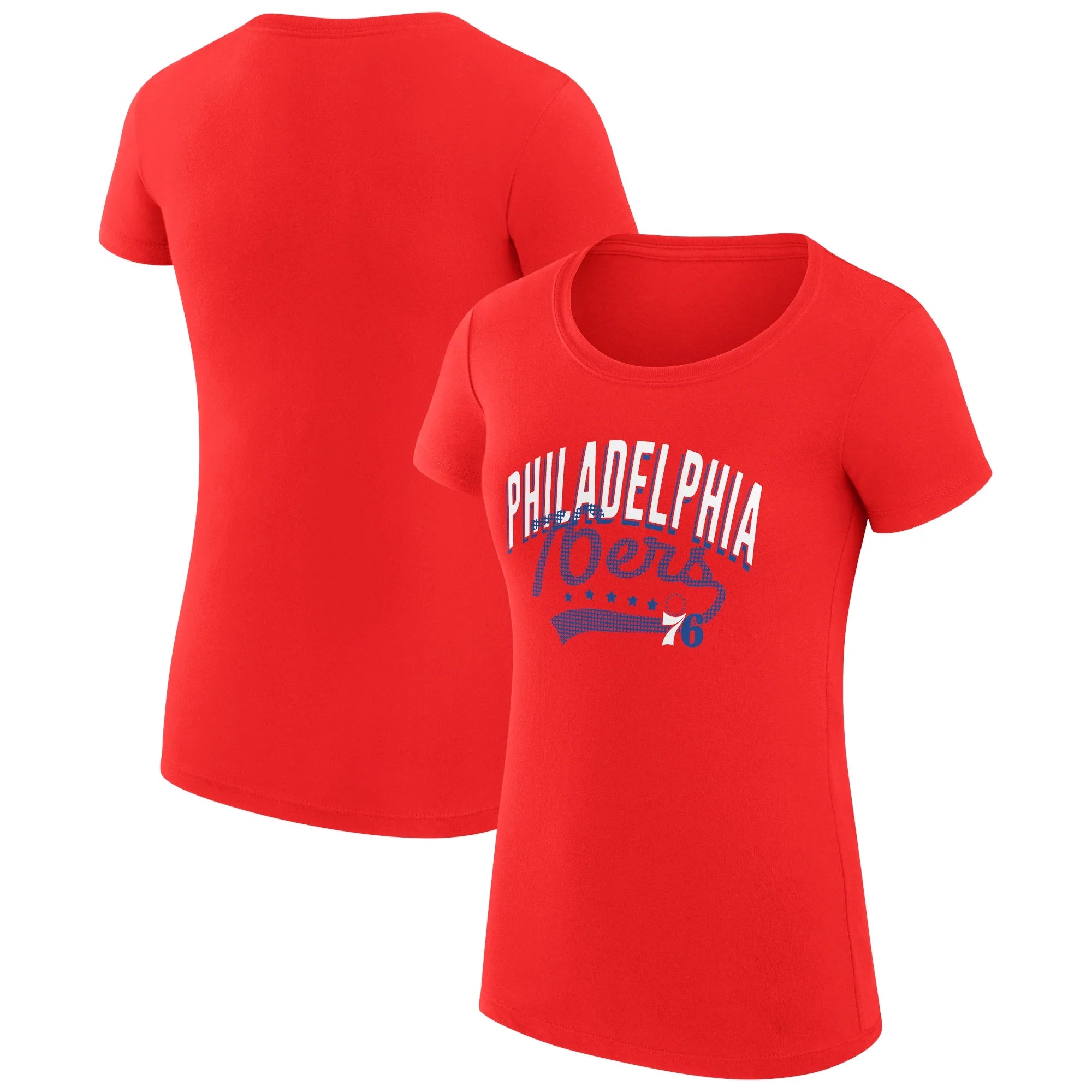 Women's G-III 4Her by Carl Banks  Red Philadelphia 76ers Filigree Logo Fitted T-Shirt