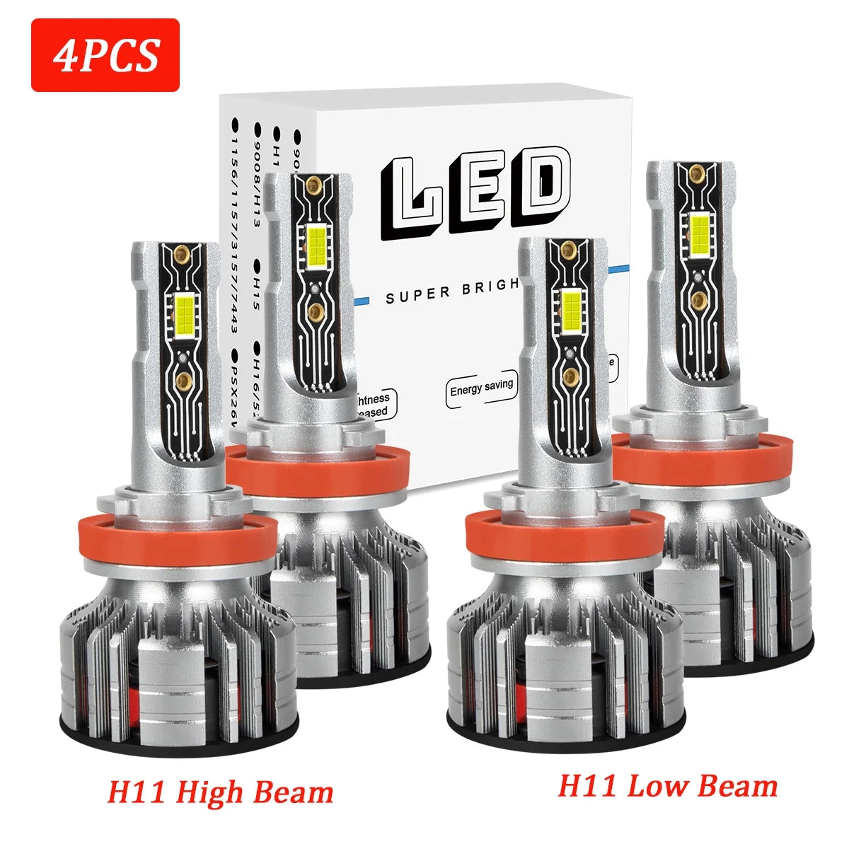 HMCYCI For Buick LaCrosse 2005-2013 LED Headlight High/Low Bulbs Combo Kit 6000K White