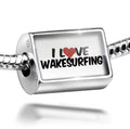 Neonblond Charm I Love Wakesurfing 925 Sterling Silver Bead