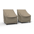 Budge XSmall Brown and Beige Patio Outdoor Chair Cover (2 Pack), English Garden