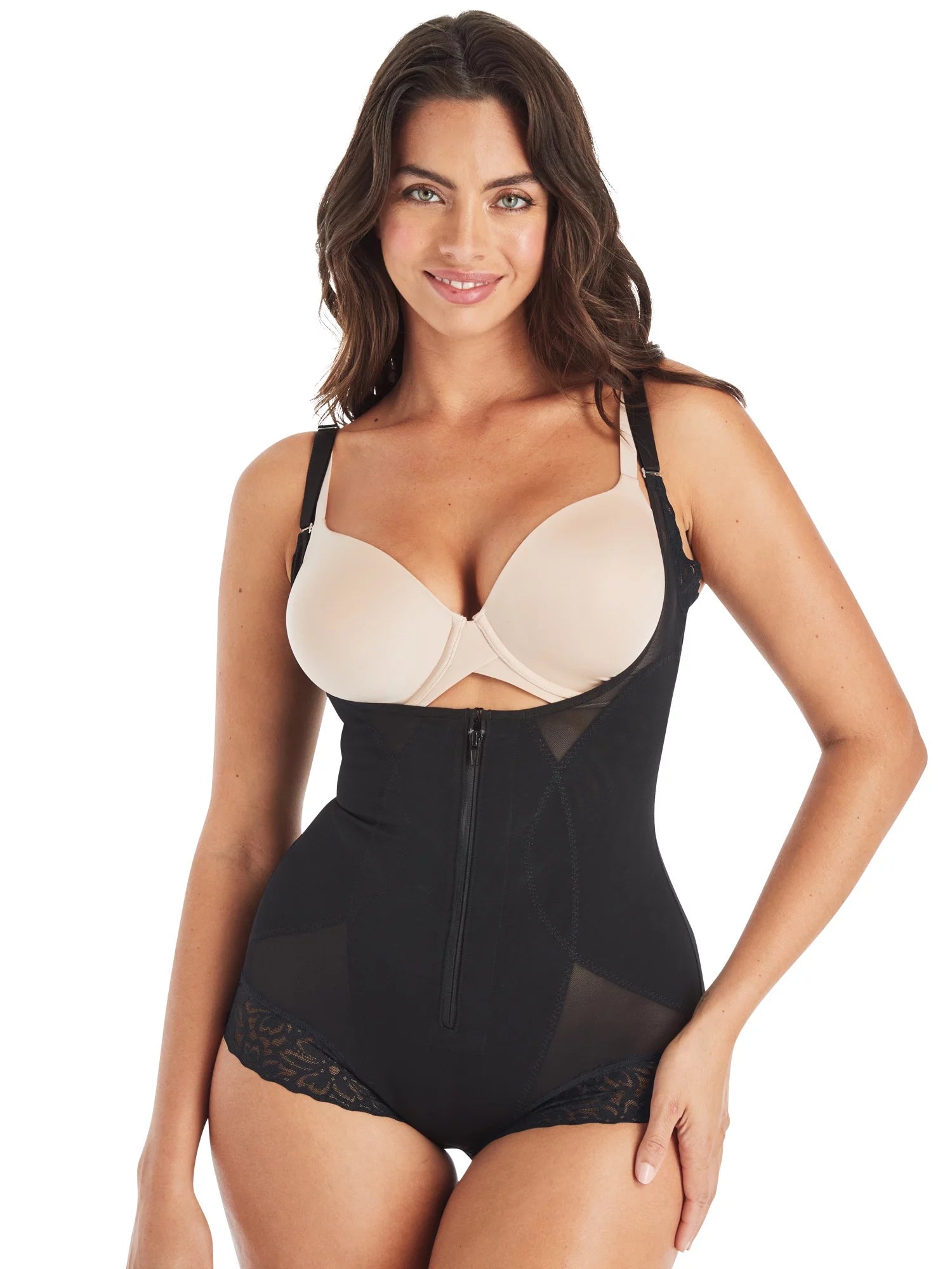 Maidenform Womens Flexees Ultra Sculpts Open Bust Bodysuit, Style FLS107