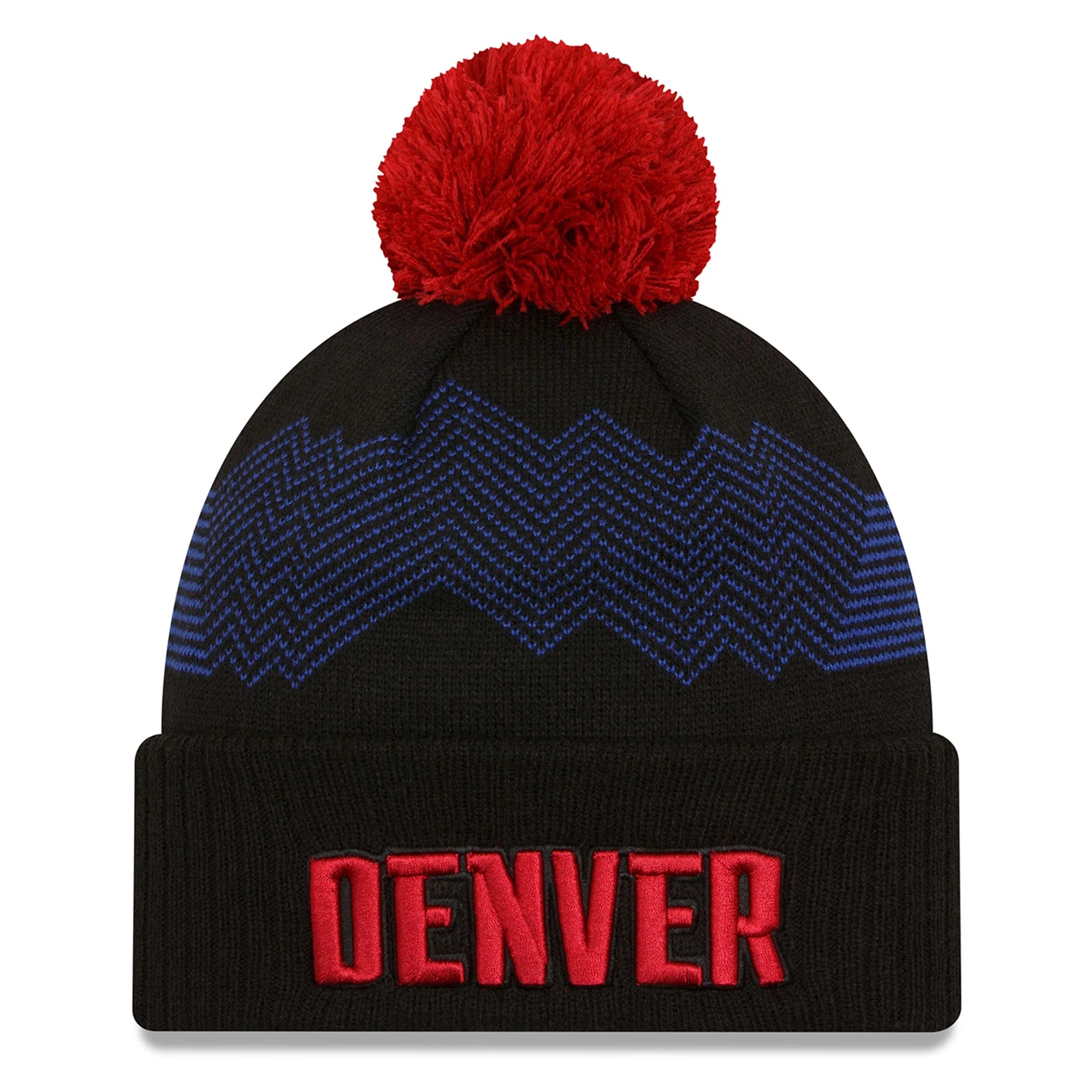Men's New Era  Black Denver Nuggets 2023/24 City Edition Cuffed Pom Knit Hat - OSFA