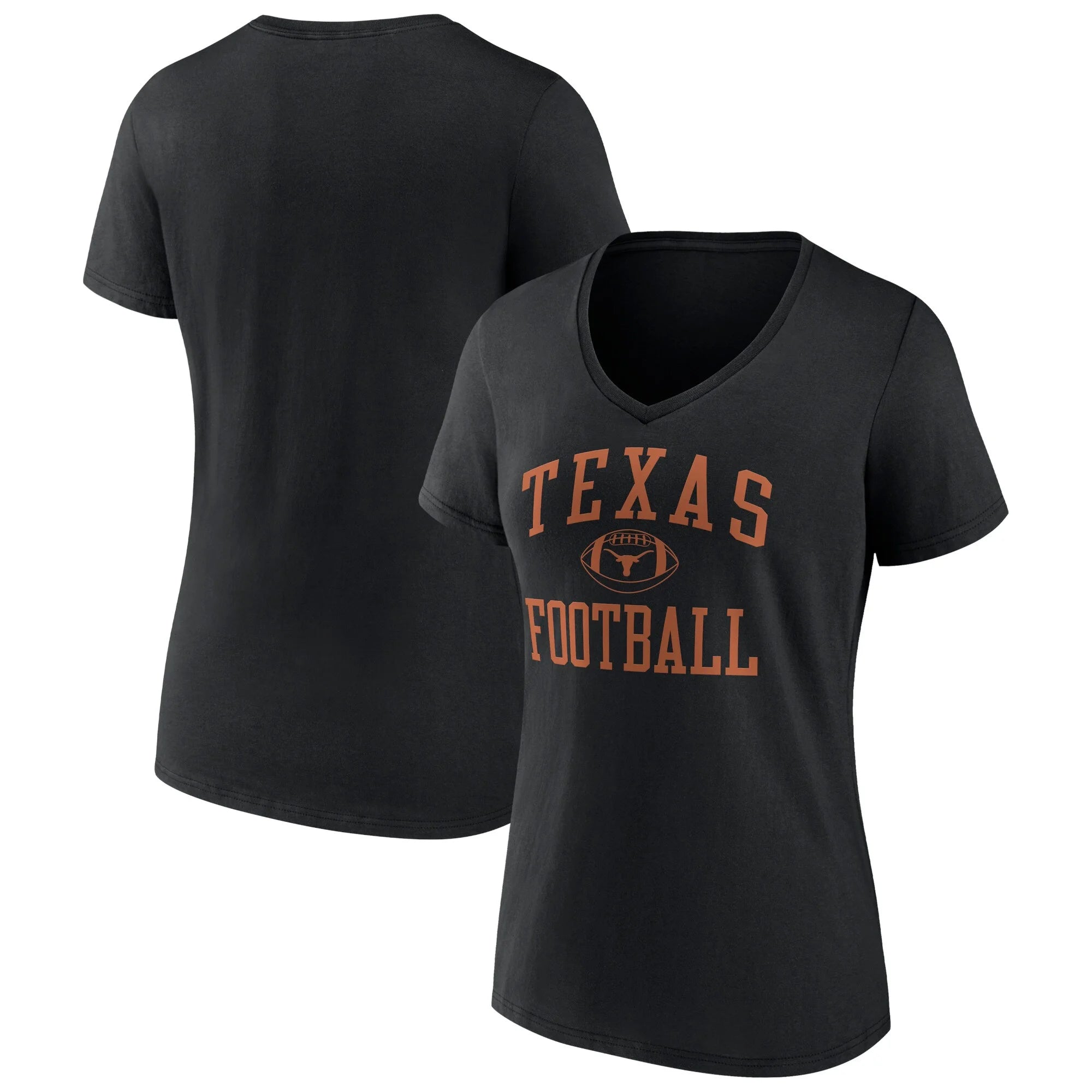 Women's Fanatics Branded Black Texas Longhorns First Sprint Team V-Neck T-Shirt