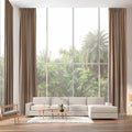 52x63 Solid Color Curtains Home Decorative Hanging Back Tap, Nursery Room Bedroom Kitchen Office Windows Home Decaration, Beige