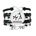 Tap Guide Back Art Deco Fashion Bracelet Love Accessory Twisted Leather Knitting Rope Wristband