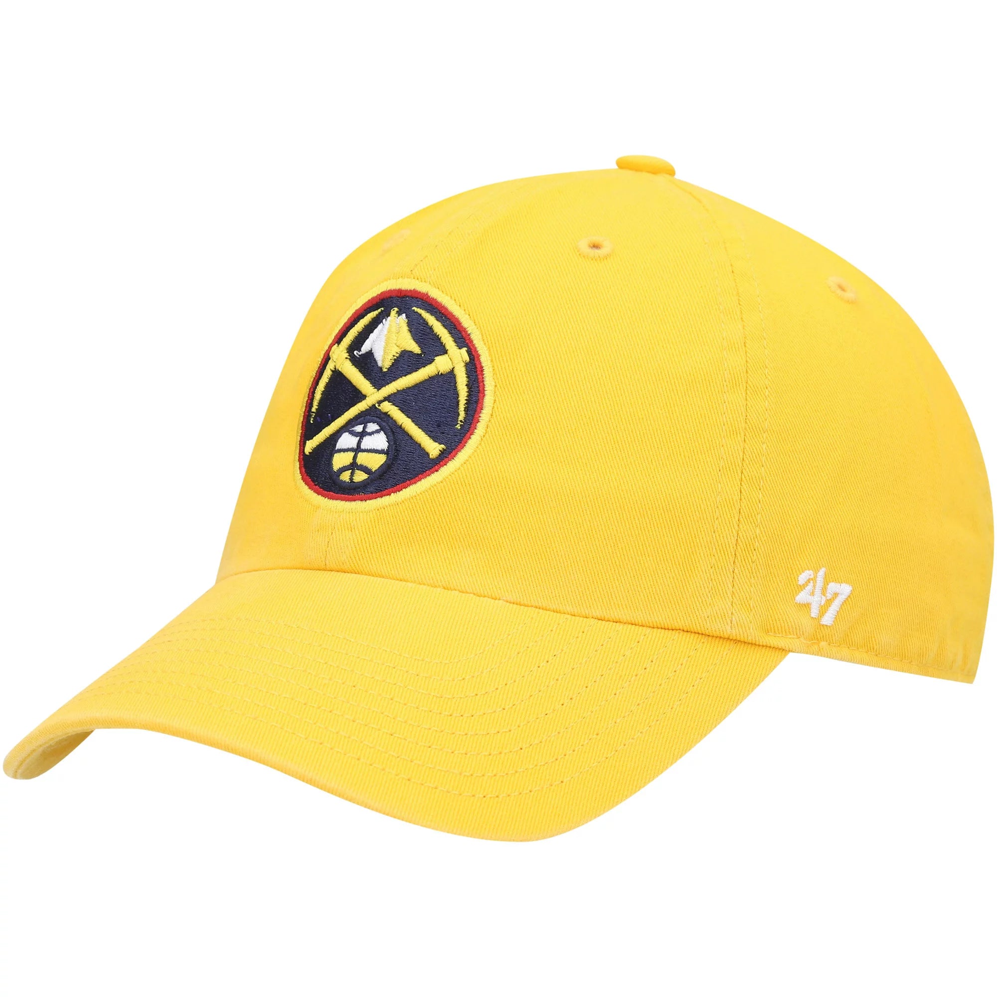 Men's '47 Gold Denver Nuggets Logo Clean Up Adjustable Hat - OSFA