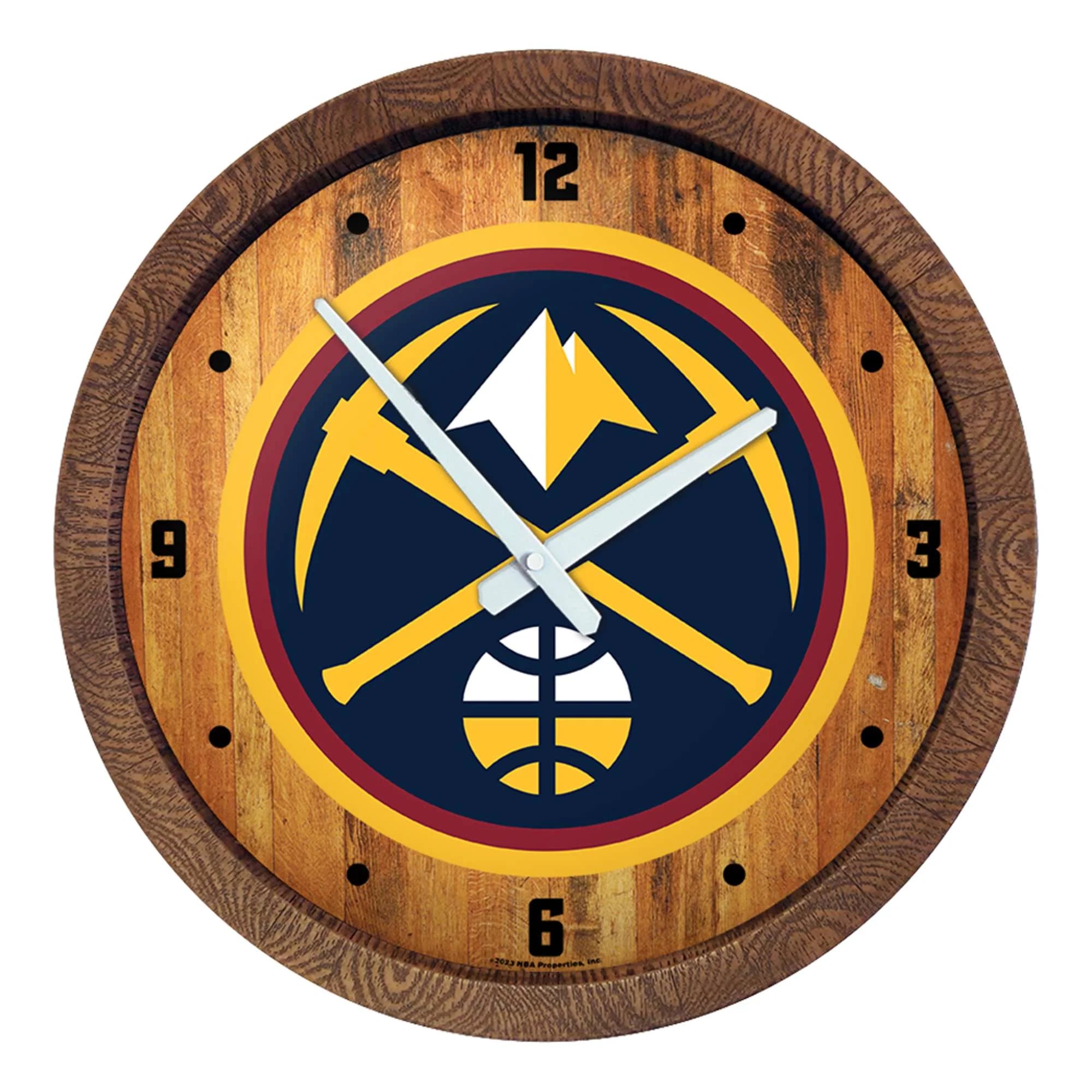 Denver Nuggets: Faux Barrel Top Clock