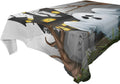 Wellsay Halloween Ghost Tablecloth Waterproof Washable Polyester Square Table Cover Durable Tablecloth for Kitchen Dining Table Party Decor (54 X 54 Inch)