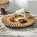 India. Curated. Premium Mango Wood Rotating Serving Tray - Riya Lazy Susan Plate for Effortless Dining Elegance