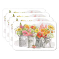 CounterArt Farmhouse Floral 4-Pack Reversible Flexible Plastic Tabletop Placemats