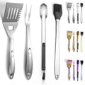 4PCS BBQ Grill Accessories for Outdoor Grill Set Stainless Steel Camping BBQ Tools Grilling Tools Set for Father's Day Birthday Presents, Grill Utensils Set Ideal Grilling Gifts for Men Dad