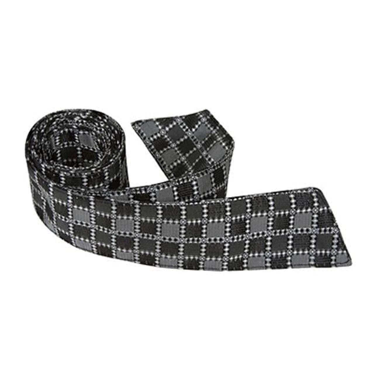 S6 HT - 42 in. Child Matching Hair Tie - Grey With Black Squares