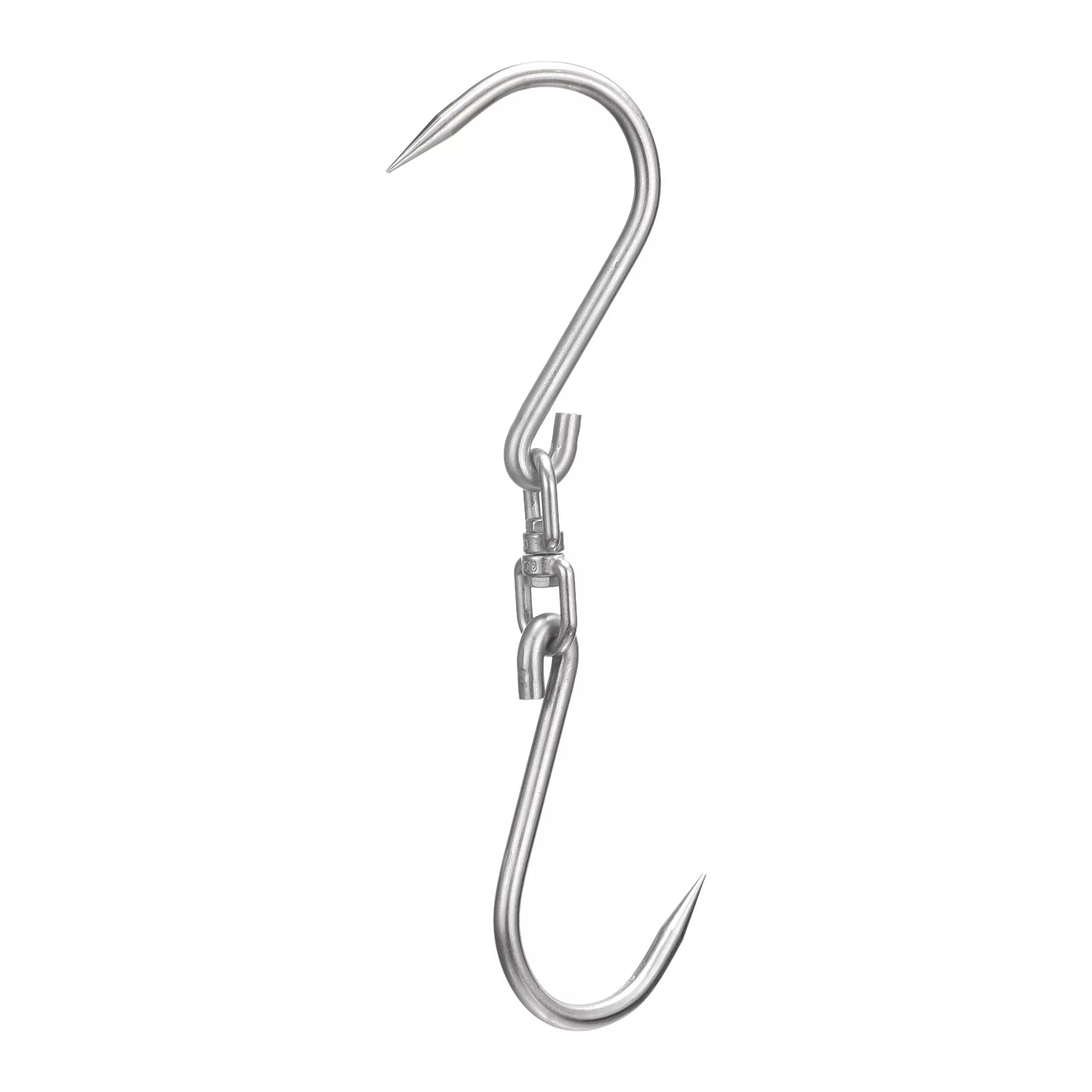 Uxcell 15.7'' Swivel Meat Hooks, 0.47'' Thickness Stainless Steel Processing Butcher Hooks