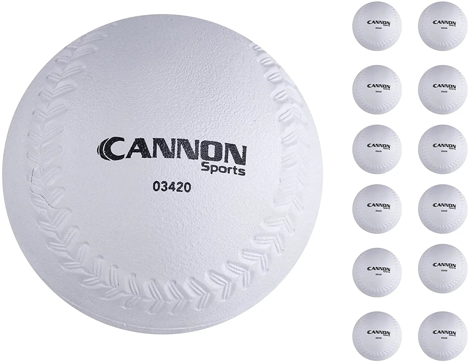 Cannon Sports Slowpitch 12 Inch Softballs with Cork Center & Rubber Cover for Batting Practice & Softball Training (One Dozen Bulk, 12-Pack)