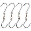 Uxcell 15.3'' Swivel Meat Hooks, 0.49'' Thickness Galvanized Processing Butcher Hooks, 4 Pack