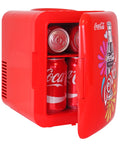 Coca-Cola Love 1971 Series 4L Portable Cooler/Warmer, Personal Travel Fridge, Red