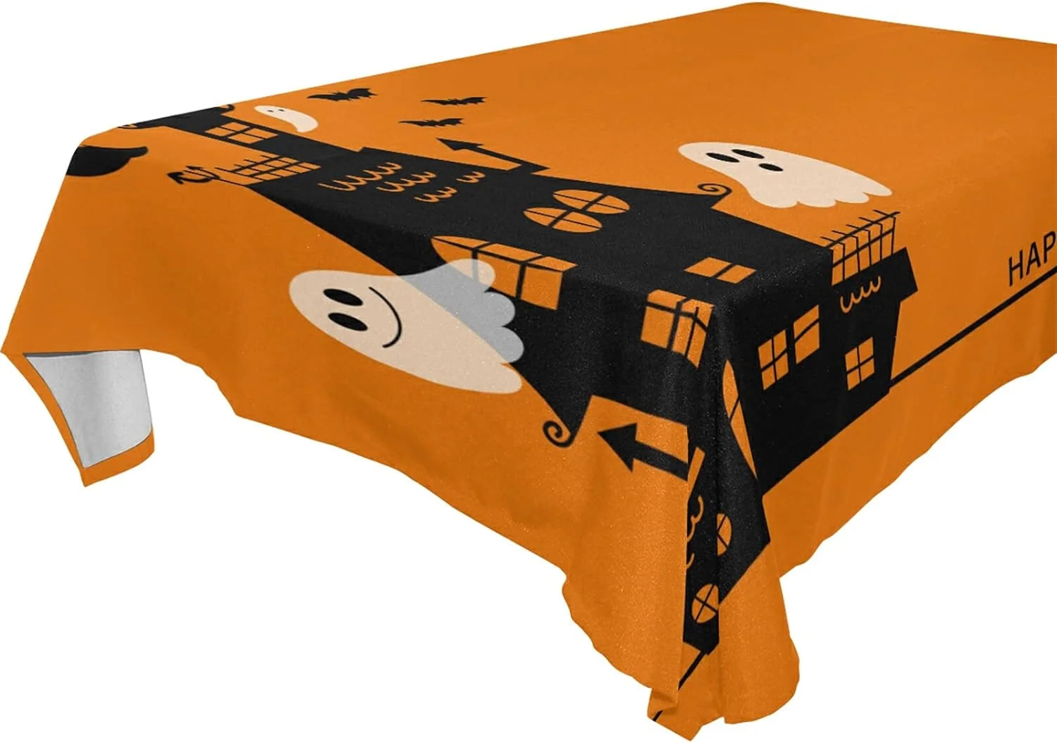 Dreamtimes Halloween Ghost Tablecloth, Waterproof Washable Polyester Square Table Cover, Durable Tablecloth for Kitchen Dining Table Party Decor ( 60x 90)