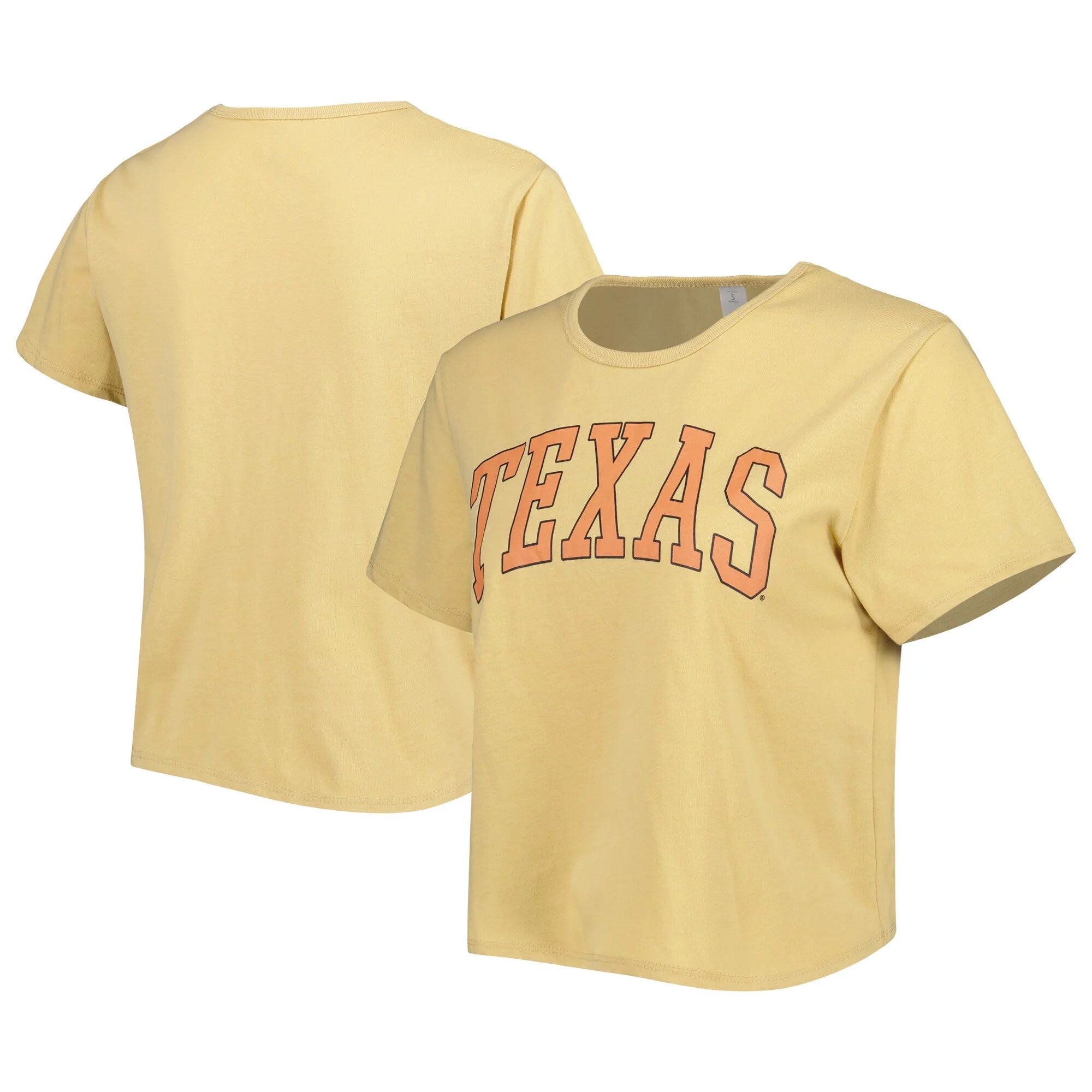 Women's ZooZatz Tan Texas Longhorns Core Fashion Cropped T-Shirt