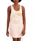 Miken MULTI Juniors' Graphic-Print Side-Shirred Cover-up Dress, US Medium