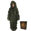 Arcturus Youth Ghost Ghillie Suit for Teens - Woodland Camouflage - Complete 4-piece Suit + Carry Bag