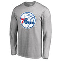 Men's Fanatics Branded Heathered Gray Philadelphia 76ers Primary Logo II Long Sleeve T-Shirt