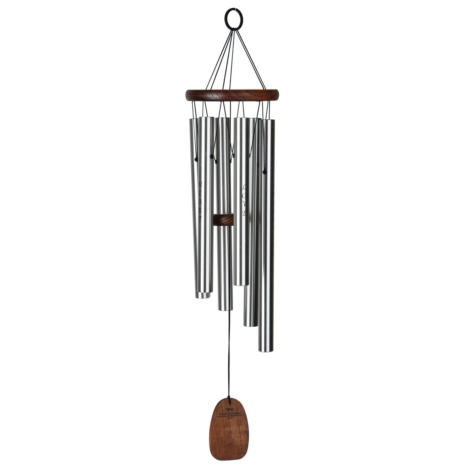 Woodstock Wind Chimes Signature Collection, Affirmation Chime, 25'' Love Silver Wind Chime AFLSB