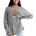 Women's Gameday Couture Gray Texas Longhorns Faded Wash Pullover Sweatshirt