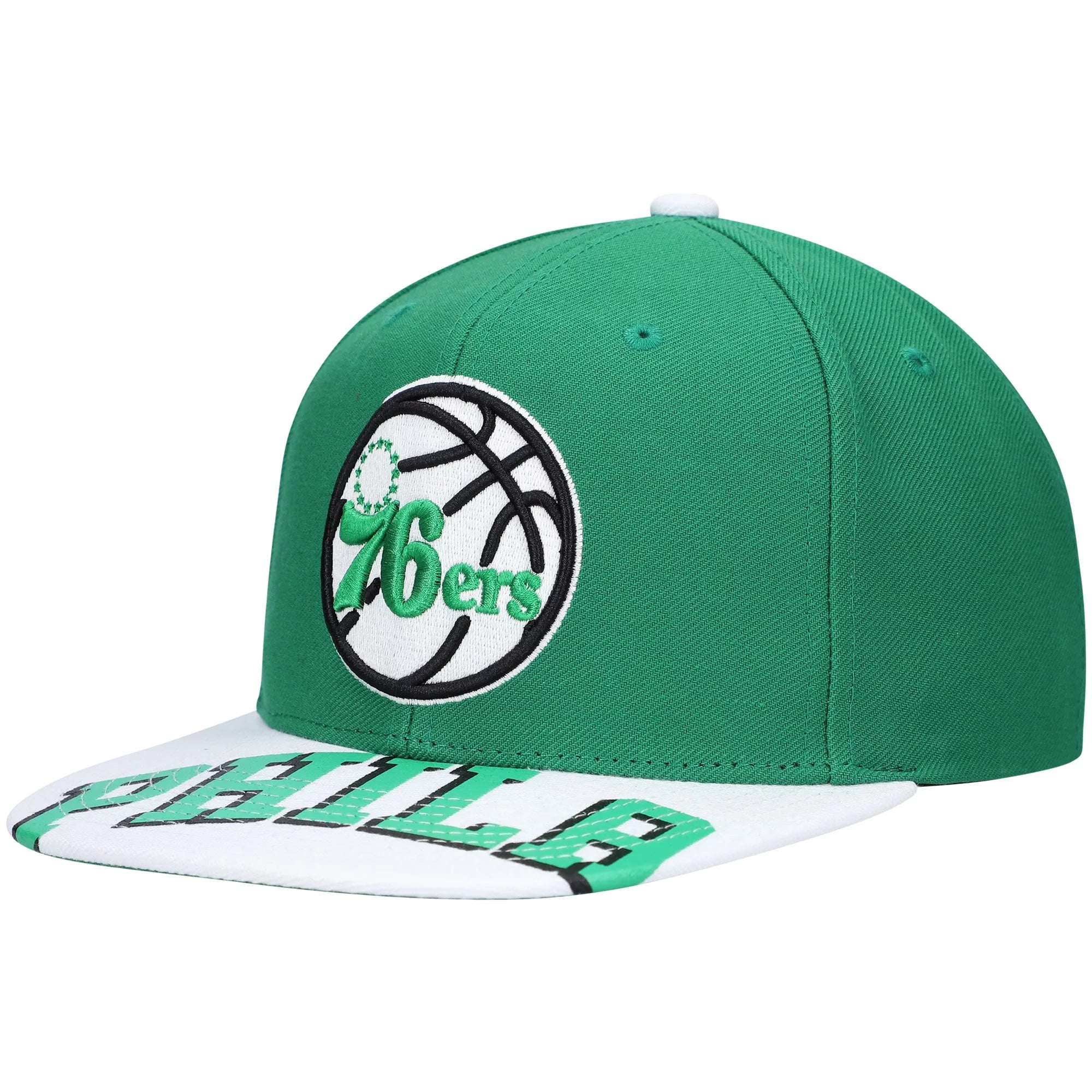 Men's Mitchell & Ness x Lids Green/White Philadelphia 76ers Current Reload 3.0 Snapback Hat - OSFA
