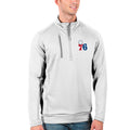 Men's Antigua White Philadelphia 76ers Generation Quarter-Zip Pullover Jacket