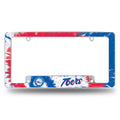 Philadelphia NBA 76'ers Chrome Metal License Plate Frame with Bold Tie Dye Design, Sixers