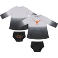 Newborn & Infant Colosseum Gray/Black Texas Longhorns Hand in Hand Ombre Dress & Bloomers Set