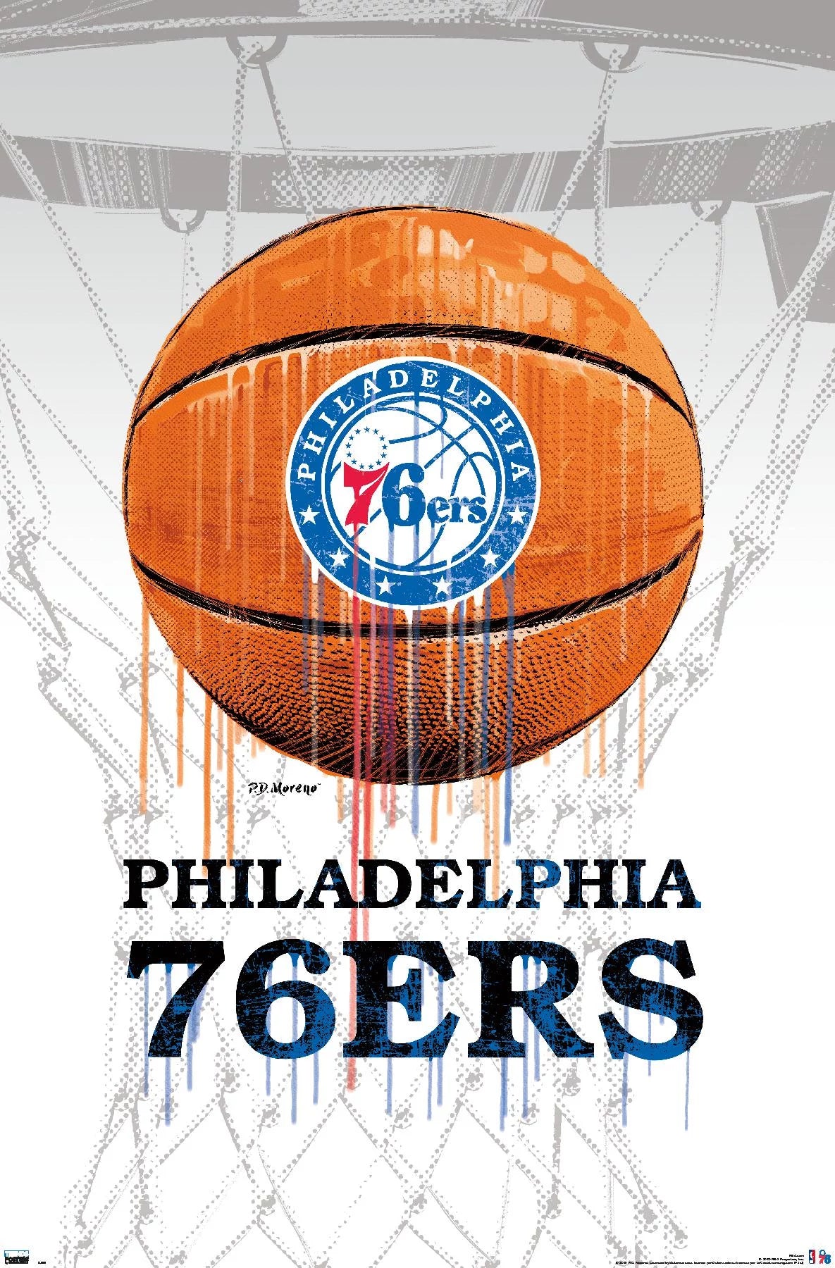 NBA Philadelphia 76ers - Drip Ball Wall Poster, 22.375 x 34