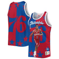 Men's Mitchell & Ness Allen Iverson Royal/Red Philadelphia 76ers Sublimated Player Tank Top