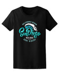 California Beach San Diego Surf T-Shirt Women -Image by Shutterstock, Female Large