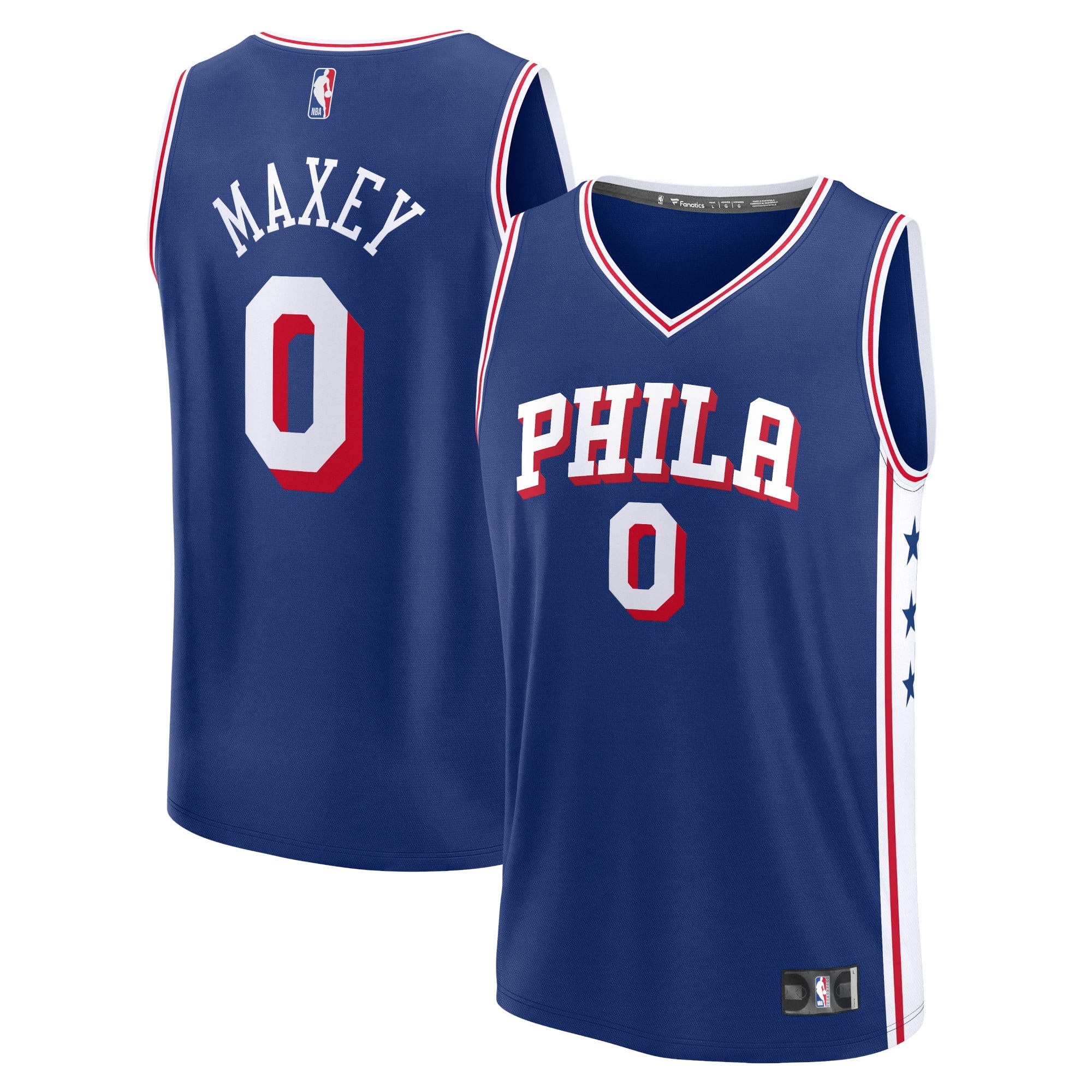 Men's Fanatics Branded Tyrese Maxey Royal Philadelphia 76ers 2023/24 Fast Break Replica Jersey - Icon Edition