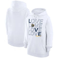 Women's G-III 4Her by Carl Banks  White Denver Nuggets Basketball Love Fleece Pullover Hoodie
