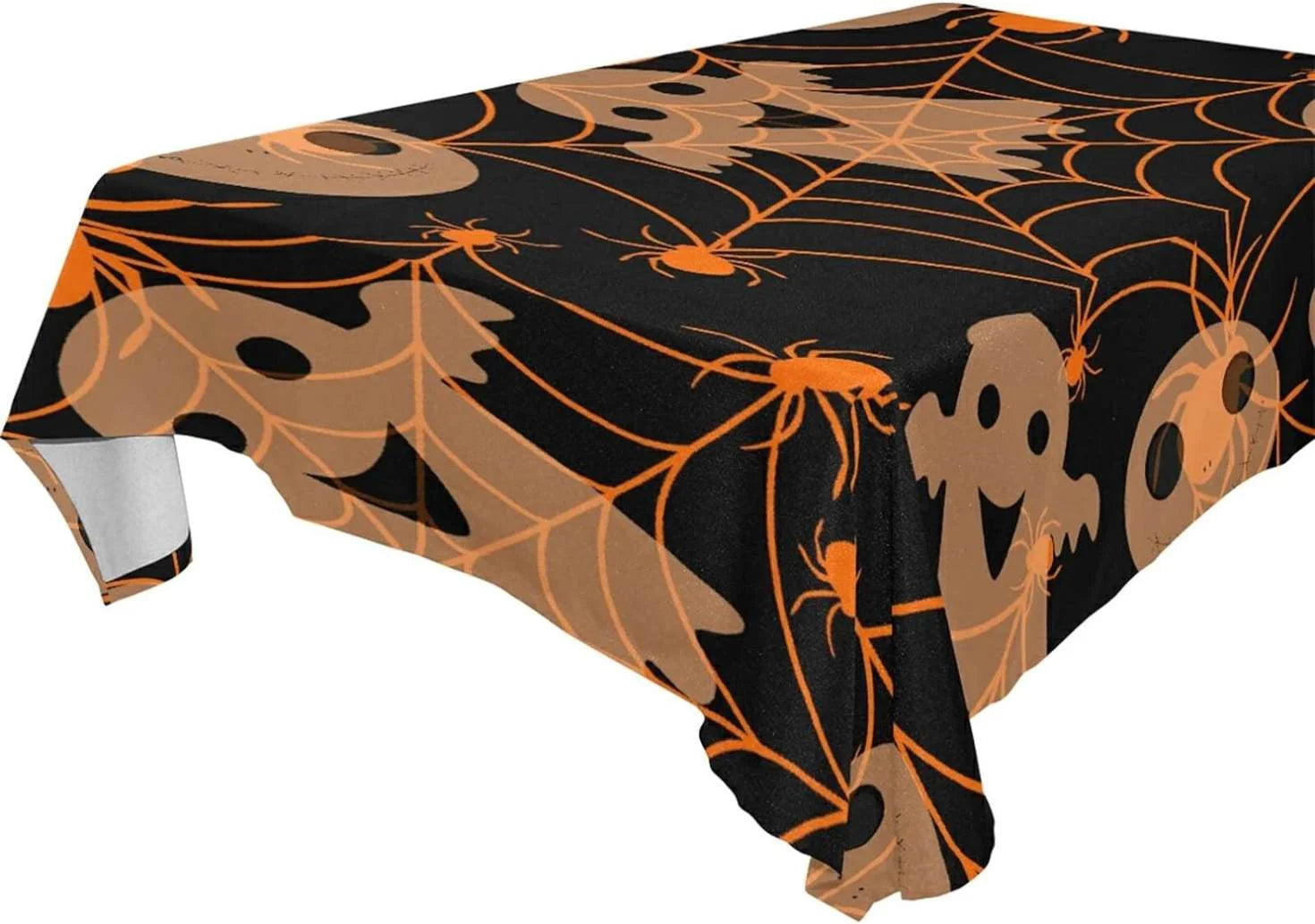 60x90 Halloween Ghost Tablecloth, Waterproof Washable Polyester Square Table Cover Durable Tablecloth for Kitchen Dining Table Party Decor